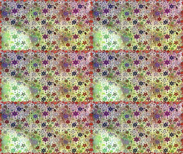 Düz Çiçek Elementleri Tasarımı. Renkli Yaz Temalı Kusursuz Arkaplan. Raster Illustrasyon 'da moda olmayan çiçek deseni. Tarafsız ve bej renkli çiçekler.