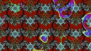 Raster Illustrasyon 'daki Çiçek Deseni' nin son moda çizimi. Renkli Yaz Temalı eskiz kalıbı. Düz Çiçek Elementleri Tasarımı. Çiçekler kırmızı, kahverengi ve gri renklerde.