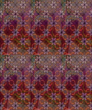 Oldukça eski bir besin torbası deseni. Küçük kahverengi, mor, çiçekler. Tekstil, kumaş, kapaklar, duvar kağıtları, baskı, naylon, yapıştırma, örgü, dekupaj için çiçeksiz arkaplan. Millefleurlar