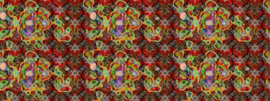 Miles Fleur, süslü püslü bir süs. Eski usul. Eskiz geçmişi. Raster illüstrasyonu. Kumaş, tekstil, duvar kağıdı baskısı için. Tomurcukları papatya çiçekleri olan sevimli bir çiçek deseni..