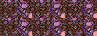 Renkli Yaz Temalı eskiz kalıbı. Düz Çiçek Elementleri Tasarımı. Sevimli çiçek raster deseni. Çiçekler kahverengi, kırmızı ve gri renklerde.