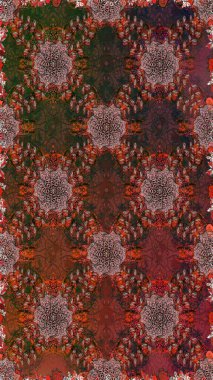 Şirin çiçek elementleri. Kahverengi renkli çiçekler. Kusursuz. Raster illüstrasyonu.