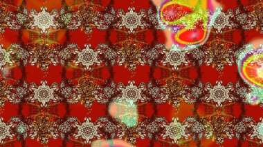 Kahverengi, kırmızı ve bej renkli güzel çiçekli eskiz deseni, suluboya çiçek deseni, duvar kağıdı, kart veya kumaş için fayanslı. Raster..