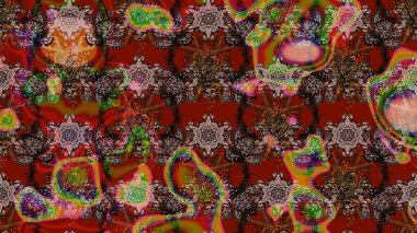 Kahverengi, kırmızı ve nötr renklerde çiçekler. Düz Çiçek Elementleri Tasarımı. Renkli Bahar Teması eskiz kalıbı. Raster illüstrasyonunda çiçek deseni çizimi.