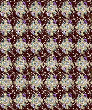 Kahverengi renkli çiçekler. Tatil havası. Raster güzel bir çiçek deseni çizmiş. Bahar mevsimi. Nazik romantik baskı.