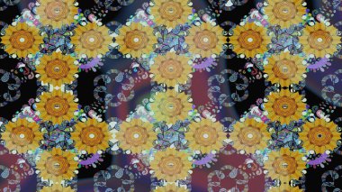 Moda arka planında parlak buketler. Raster illüstrasyonu. Kumaş, duvar kağıdı ve kağıt üzerine baskı yapmak için gelişen arka plan. Eski usul küçük çiçekli şirin bir eskiz deseni..