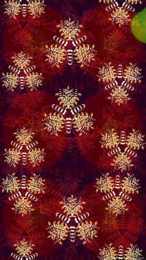 Raster illüstrasyonu. Suluboya çiçekli çiçek deseni. Kırmızı ve kahverengi renkli güzel tekstil.