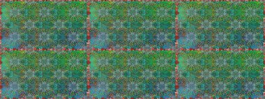 Yeşil ve mavi renkte çiçekler. Küçük çiçekte sevimli çiçek deseni var..