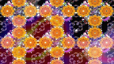 Eskiz arkaplan modeli. Vadinin turuncu renkli çiçekleri. Suluboya, elle çizilmiş. Raster - stok.