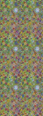 Yumuşak, bahar çiçekli arka plan. Çiçekli karalama şeklinde Raster çiçek deseni. Yeşil ve nötr renkte çiçekler.