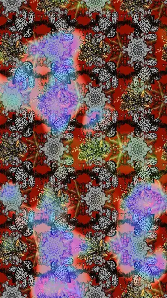 Şirin, zarif çiçekler Raster illüstrasyonu. Davetiye ve kartpostal tasarımı için dekoratif çiçek unsurları. Poster ya da kapak için arka plan. Yapraklı çizim şekli. Tekstil için figür.