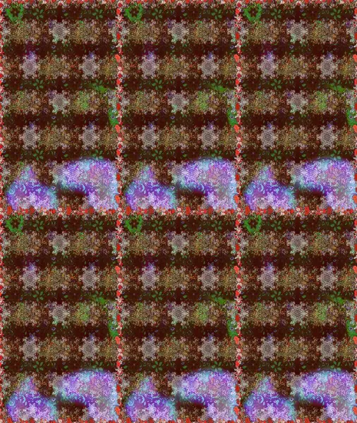 Raster illüstrasyonu. El yapımı çiçek ve bitki koleksiyonu. Eskiz tarzı kahverengi renklerde. Raster illüstrasyonu. Sevimli karalama çiçekleriyle kusursuz çiçek deseni..