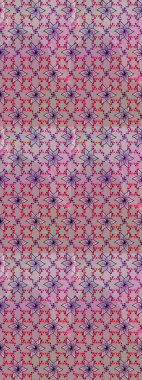 Süslü kumaş deseni. Renkli Bahar Temalı Kusursuz Arkaplan. Düz Çiçek Elementleri Tasarımı. Raster illüstrasyonunda kusursuz çiçek deseni.