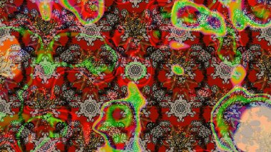 Bahar çiçekleriyle güzel bir çiçek deseni çizmişsin. Raster illüstrasyonu. Güzel kumaş deseni.