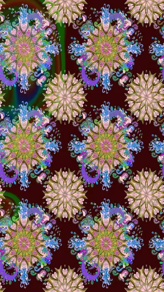 Raster illüstrasyonu. Küçük çiçekli basit bir çiçek çizimi. Moda baskısı, albüm, ambalaj kağıdı ve duvar kağıdı için zarif dekoratif süslemeler. Kahverengi renkte şirin çiçekler..