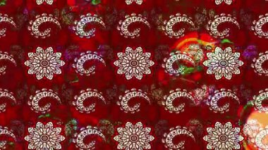 Renkli unsurlarla hareketli arka plan görüntüleri. Çiçekler. Eski model. Bayrak tarzı. Video kaydı. Şablon. Döngü. Kusursuz.. 