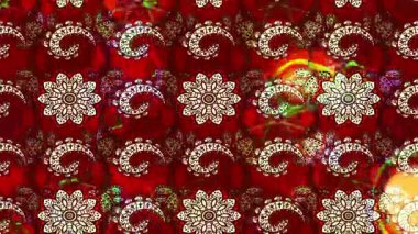 Renkli unsurlarla hareketli arka plan görüntüleri. Çiçekler. Eski model. Bayrak tarzı. Video kaydı. Şablon. Döngü. Kusursuz.. 