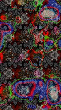 Çiçek arkaplanlı soyut zarafet eskiz deseni. Raster Güzel kumaş deseni.