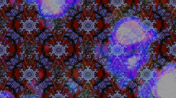 Raster illüstrasyonu. Mor, gri ve siyah renklerin üzerine karalamalar çizilmiş çiçek deseni.