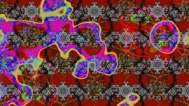 El çizimi. Güzel kumaş deseni. Çiçekler, dallar, bitkiler ve çiçekler. Raster illüstrasyonu.