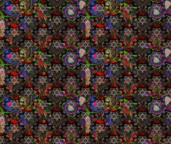 Moda baskısı, albüm, ambalaj kağıdı ve duvar kağıdı için zarif dekoratif süslemeler. Küçük çiçekli basit bir çiçek çizimi. Raster illüstrasyonu. Siyah renkte şirin çiçekler..