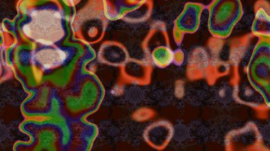 Kahverengi, yeşil ve gri renkte çiçekler. Raster illüstrasyonunda çiçek deseni çizimi.