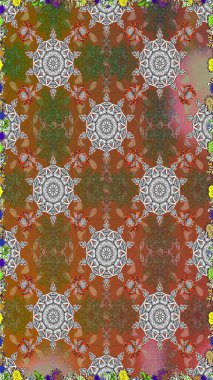 Yumuşak, bahar çiçekli arka plan. Kahverengi ve gri renkli çiçekler. Raster çiçek desenli ve çiçekli..