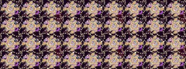 Düz Çiçek Elementleri Tasarımı. Renkli Bahar Teması eskiz kalıbı. Çiçek deseni. Raster çizimi. Güzel kumaş deseni..