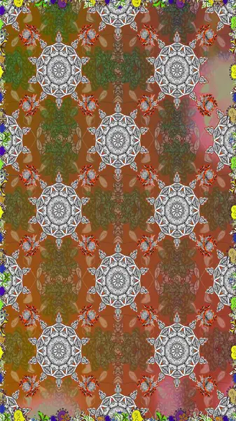 Yumuşak, bahar çiçekli arka plan. Kahverengi ve gri renkli çiçekler. Raster çiçek desenli ve çiçekli..