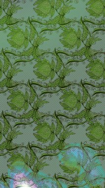 Raster illüstrasyonu. Eski usul küçük çiçekli şirin bir eskiz deseni. Moda arka planında parlak buketler. Kumaş, duvar kâğıdı ve kağıda yazdırmak için gelişen arkaplan.