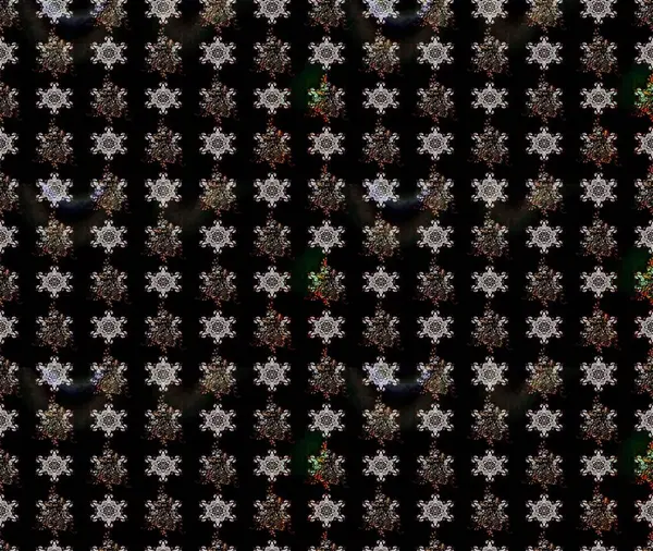 Raster illüstrasyonu. Çiçek süslemeli çizim deseni. Siyah renkte çiçekler.