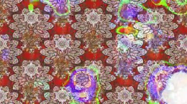 Renkli unsurlarla hareketli arka plan görüntüleri. Çiçekler. Eski model. Bayrak tarzı. Video kaydı. Şablon. Döngü. Kusursuz.. 