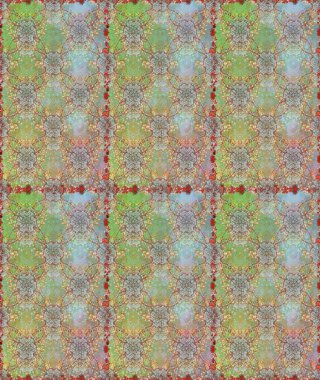 Tarafsız ve gri renklere karalamalar çizen kusursuz çiçek deseni. Raster illüstrasyonu.