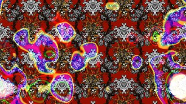 Düz Çiçek Elementleri Tasarımı. Raster güzel kumaş deseni çiziyor. Çiçek deseni. Renkli Bahar Teması çizim şablonu.