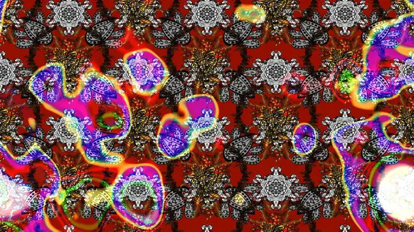 Düz Çiçek Elementleri Tasarımı. Raster güzel kumaş deseni çiziyor. Çiçek deseni. Renkli Bahar Teması çizim şablonu.