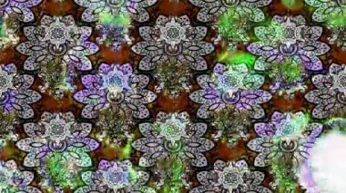 Renkli unsurlarla hareketli arka plan görüntüleri. Çiçekler. Eski model. Bayrak tarzı. Video kaydı. Şablon. Döngü. Kusursuz.. 