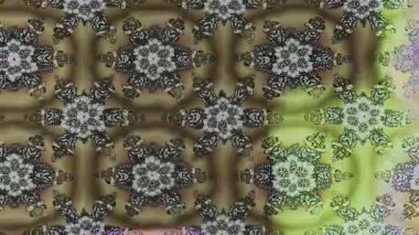 Renkli unsurlarla hareketli arka plan görüntüleri. Çiçekler. Eski model. Bayrak tarzı. Video kaydı. Şablon. Döngü. Kusursuz.. 