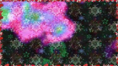 Renkli unsurlarla hareketli arka plan görüntüleri. Çiçekler. Eski model. Bayrak tarzı. Video kaydı. Şablon. Döngü. Kusursuz.. 