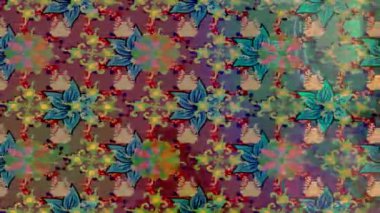 Renkli unsurlarla hareketli arka plan görüntüleri. Çiçekler. Eski model. Bayrak tarzı. Video kaydı. Şablon. Döngü. Kusursuz.. 