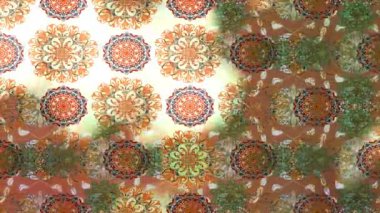 Renkli unsurlarla hareketli arka plan görüntüleri. Çiçekler. Eski model. Bayrak tarzı. Video kaydı. Şablon. Döngü. Kusursuz.. 