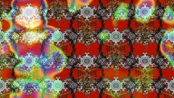 Güzel kumaş deseni. Düz Çiçek Elementleri Tasarımı. Raster Illustrasyon 'daki Çiçek Deseni' nin son moda çizimi. Renkli Yaz Teması çizim şablonu.