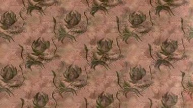 Renkli unsurlarla hareketli arka plan görüntüleri. Çiçekler. Eski model. Bayrak tarzı. Video kaydı. Şablon. Döngü. Kusursuz.. 