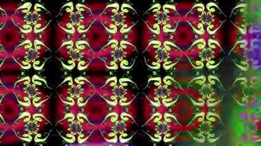 Renkli unsurlarla hareketli arka plan görüntüleri. Çiçekler. Eski model. Bayrak tarzı. Video kaydı. Şablon. Döngü. Kusursuz.. 