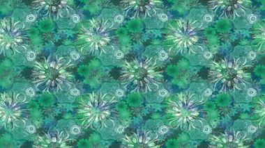 Renkli unsurlarla hareketli arka plan görüntüleri. Çiçekler. Eski model. Bayrak tarzı. Video kaydı. Şablon. Döngü. Kusursuz.. 
