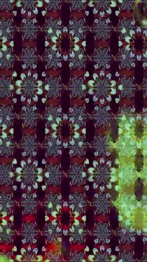 Renkli unsurlarla hareketli arka plan görüntüleri. Çiçekler. Eski model. Bayrak tarzı. Video kaydı. Şablon. Döngü. Kusursuz.. 