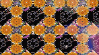 Küçük çiçekte güzel bir desen var. Çiçek arkaplan. Raster deseni. Çiçek kompozisyonu. Çiçek kolajı. - Siyah çiçekler. Doğa.