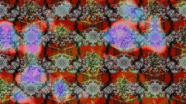 Nazik, narin çiçek arkaplanı. Gri, kahverengi ve kırmızı renkte çiçekler. Raster çiçek desenli ve çiçekli..