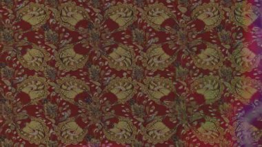 Renkli unsurlarla hareketli arka plan görüntüleri. Çiçekler. Eski model. Bayrak tarzı. Video kaydı. Şablon. Döngü. Kusursuz.. 