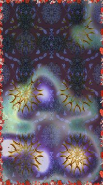 Gri ve mor renkli çiçekler. Raster illüstrasyonundaki çiçek desenli çizim. Renkli Yaz Temalı eskiz kalıbı. Düz Çiçek Elementleri Tasarımı.