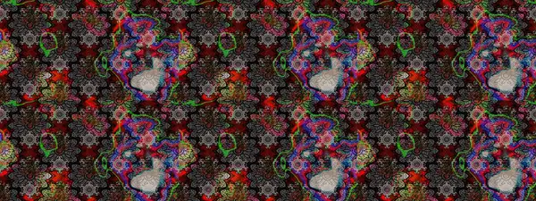 Raster illüstrasyonundaki çiçek desenli çizim. Renkli Bahar Teması eskiz kalıbı. Siyah renkli çiçekler. Düz Çiçek Elementleri Tasarımı.